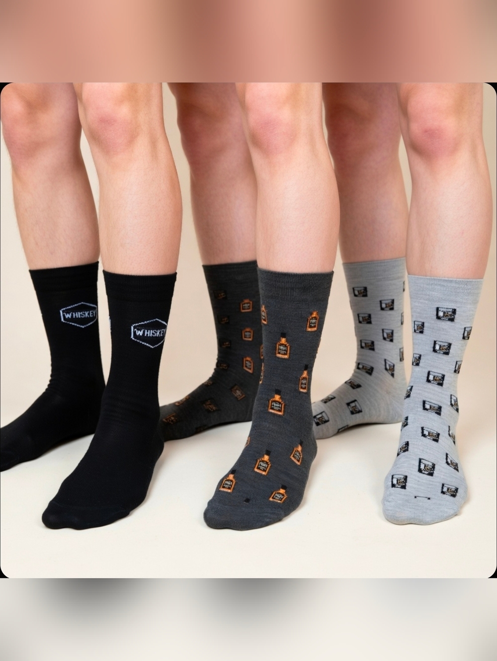 Wiskey Socks Men's Crew Socks Set Of 3 Pairs Size 8-12 NWT Sealed